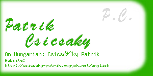 patrik csicsaky business card